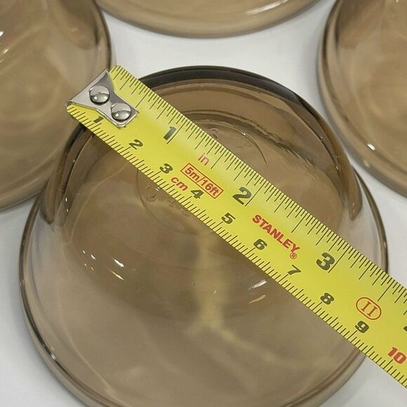 Set of 4 Vintage Anchor Hocking Custard Amber Smoke Glass 1034 Custard C… - Picture 8 of 9